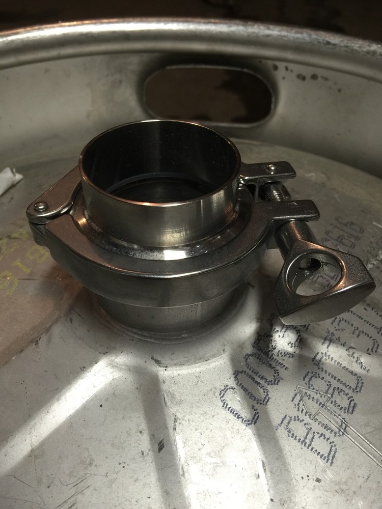Beer Keg Still Adapter Kit 2" Tri Clamp, Ferrule, & Gasket for Distilling Column