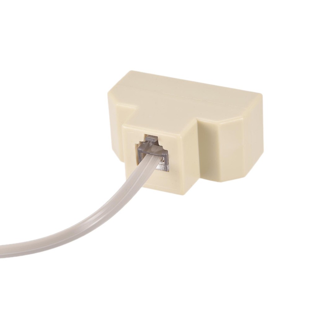 2pcs Phone Jack Splitter 6P4C 3Way Socket Adapter Telephone Extension Cord
