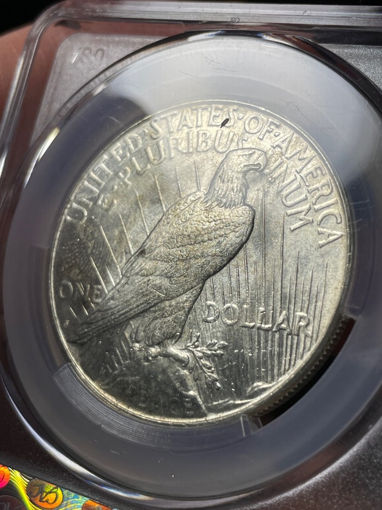 1922-S CACG MS63 Peace Silver Dollar Better Date Flashy Reverse