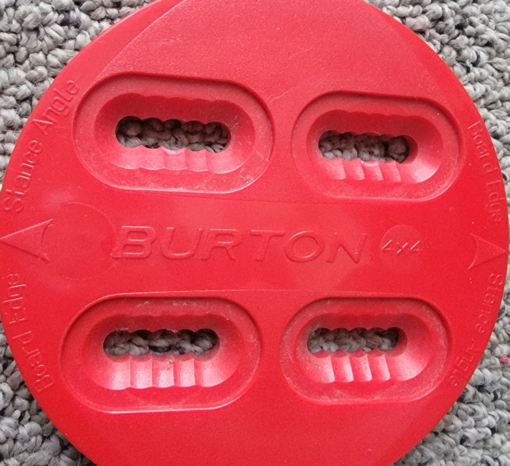 Burton Snowboard Binding 4"x4" Baseplate Disc RED 4 x 4