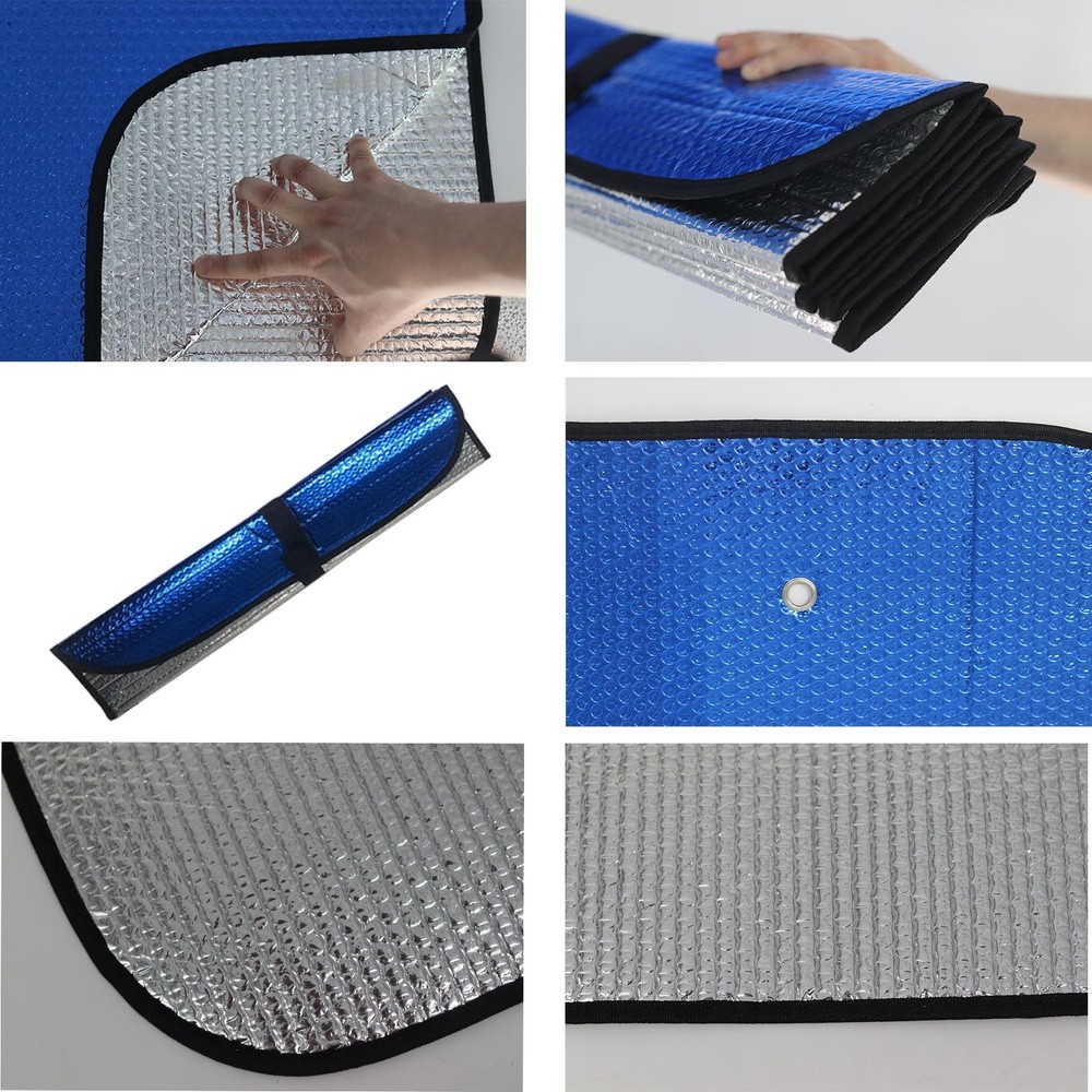 Windshield Sunshade - Foldable Reflective Sun Visor for Car - Protects Blue