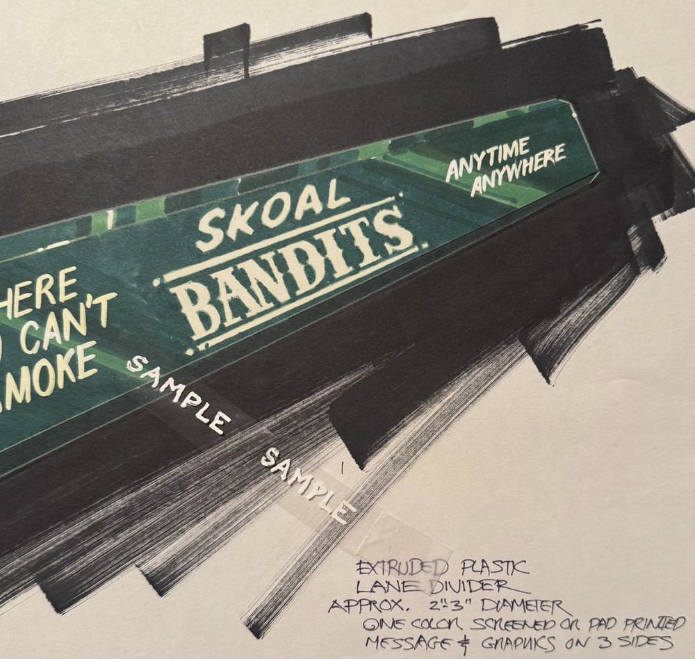 Skoal Checkout Lane Divider Presentation Sketch/Marker Rendering, 1990s Era