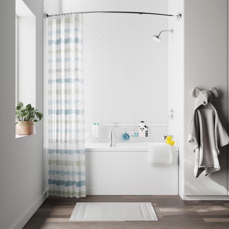 Tension Rod Bath Organizer Caddy Adjustable Storage Baskets Hooks No Tools New