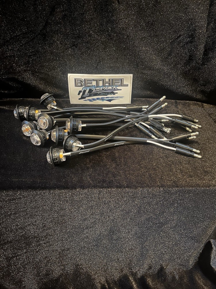 10 Maxxima M09300YCL Amber 3/4" Round LED Clear Lens Clearance Penny Lights