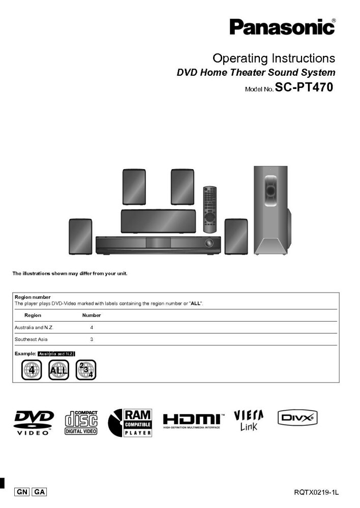 Panasonic SC-PT470 Home Theater System Owners Instruction Manual