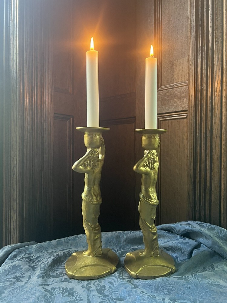 Antique Art Deco Mueller Candlesticks -