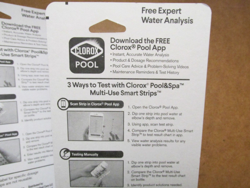 (3) Clorox Multi-Use Smart Strips Pool & Spa Water Test [30 strips each]