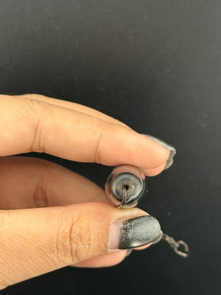 Authentic Ancient Large Banded Agate Stone Dzi Bead in Good Condition