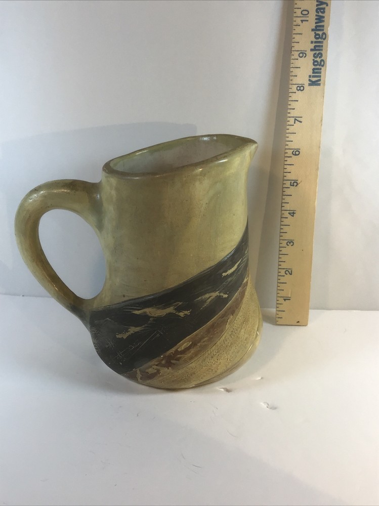 vintage hand thrown pottery pitcher