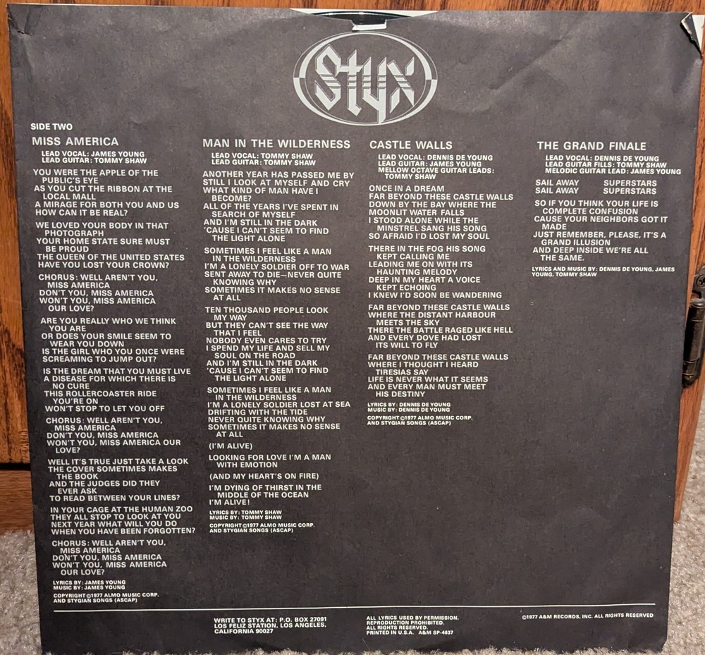 Dennis DeYoung Signed LP - "The Grand Illusion"