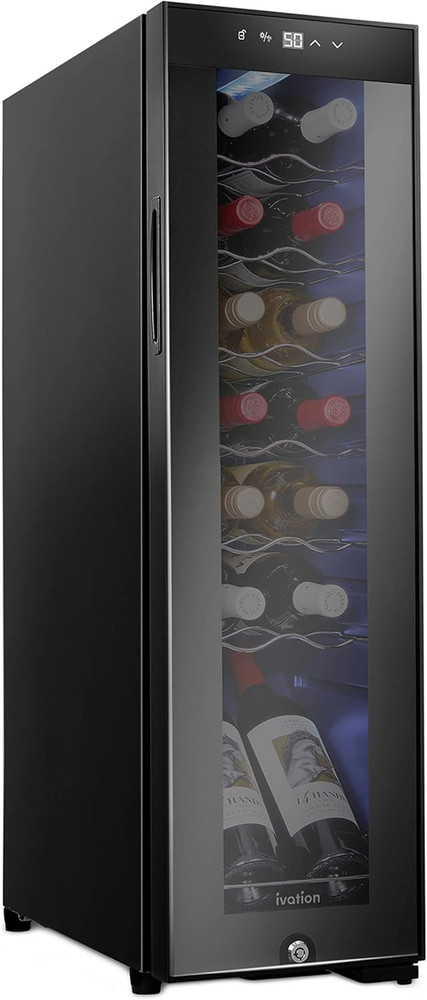 14 Bottle Compressor Wine Cooler Refrigerator W/Lock | Large Freestanding Wine C