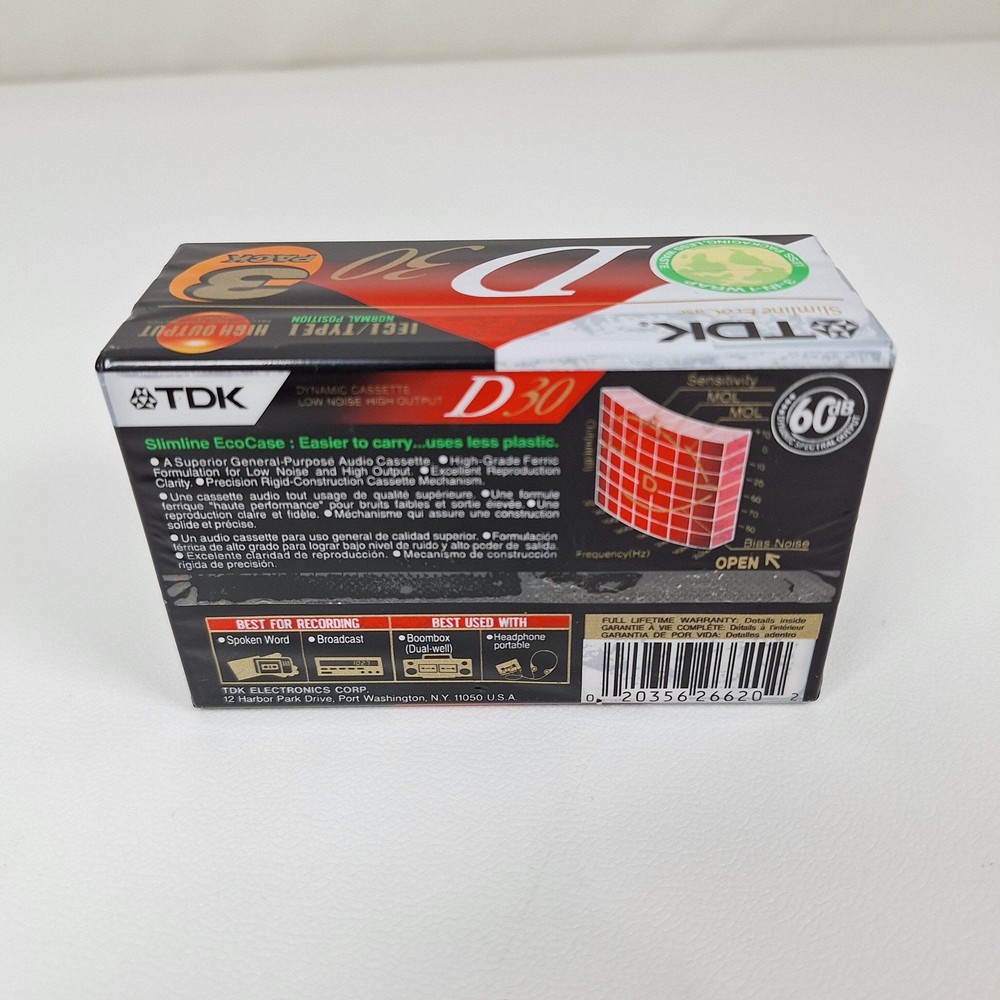 TDK D30 High Output Normal Position Tapes - 3 Pack