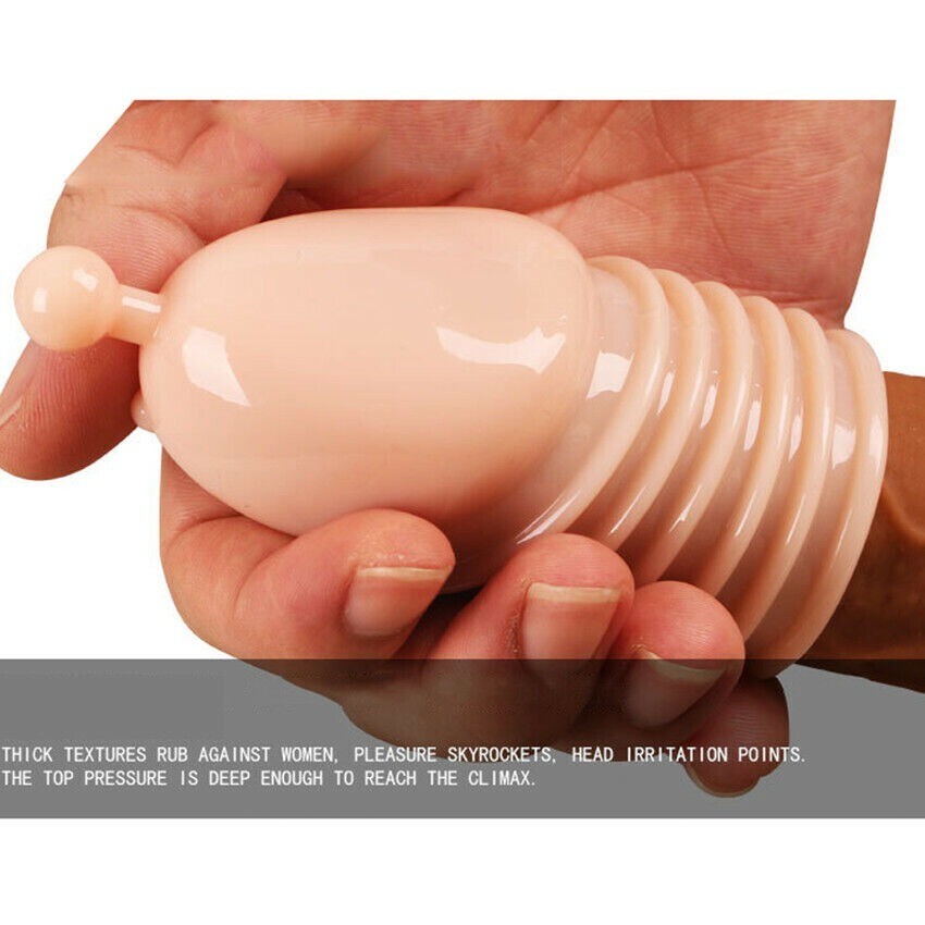 Penis Condom Delay Extension Ejaculation Glans Sleeve Permanent Spike Toy