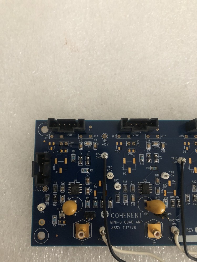 COHERENT OPTICAL FIBER LASER 1117778 MINI-G QAUD AMP DIODE IINTERFACE BOARD