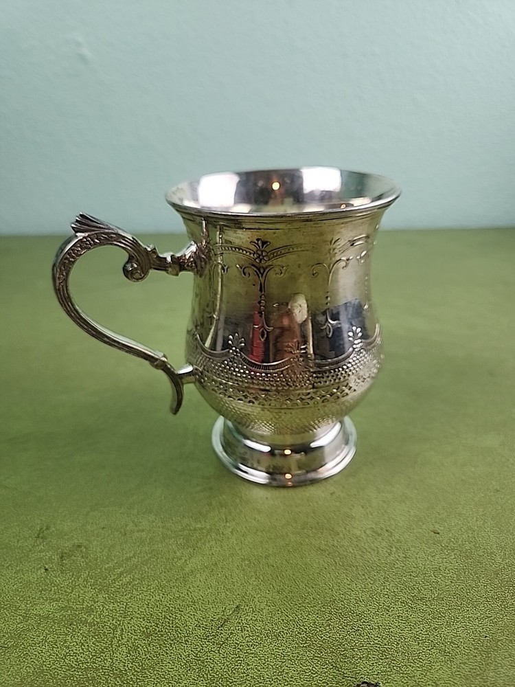 Towle William Adams Silver Plated Handle Mug Footed 5"