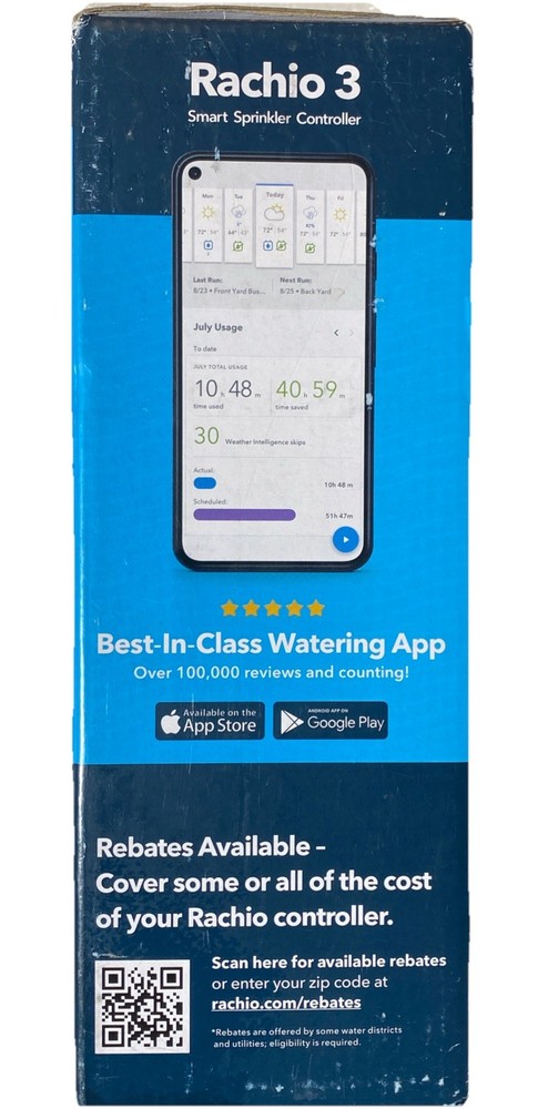 Rachio 3 Wi-Fi Smart Sprinkler Controller (16-Zone Remote Irrigation Control)