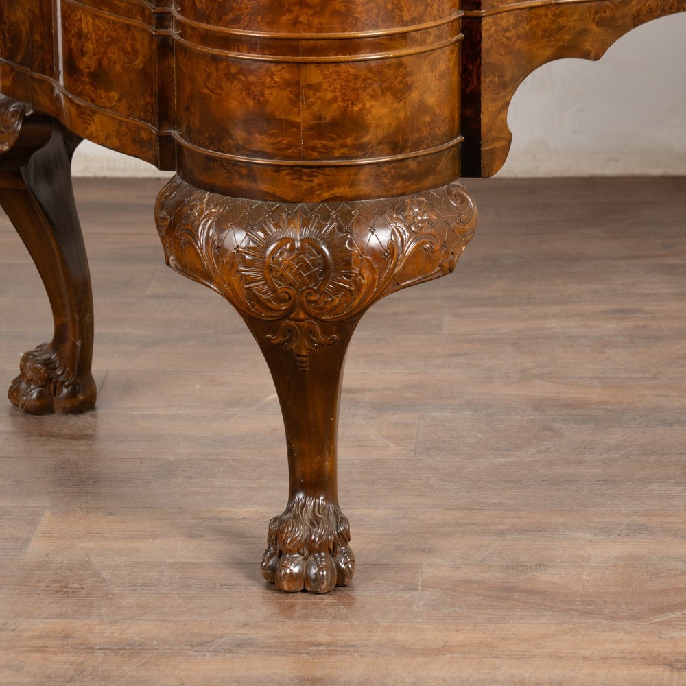 19th Century Rococo Walnut Six Drawer Desk from Denmark