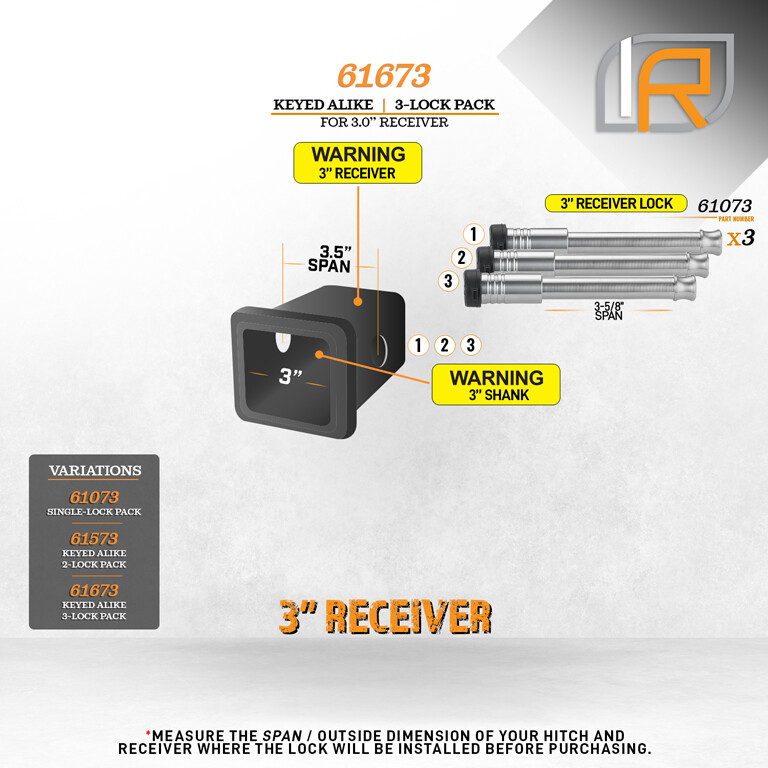 61673-D | Receiver Lock for 3 in Receiver