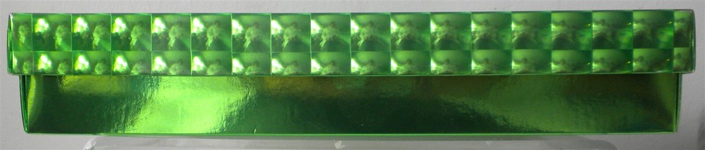 BIGGER PRESCRIPTIVES EMPTY PRETTY SHINY 3D GREEN GIFT KEEPSAKE BOX 13" X9" X2.5"