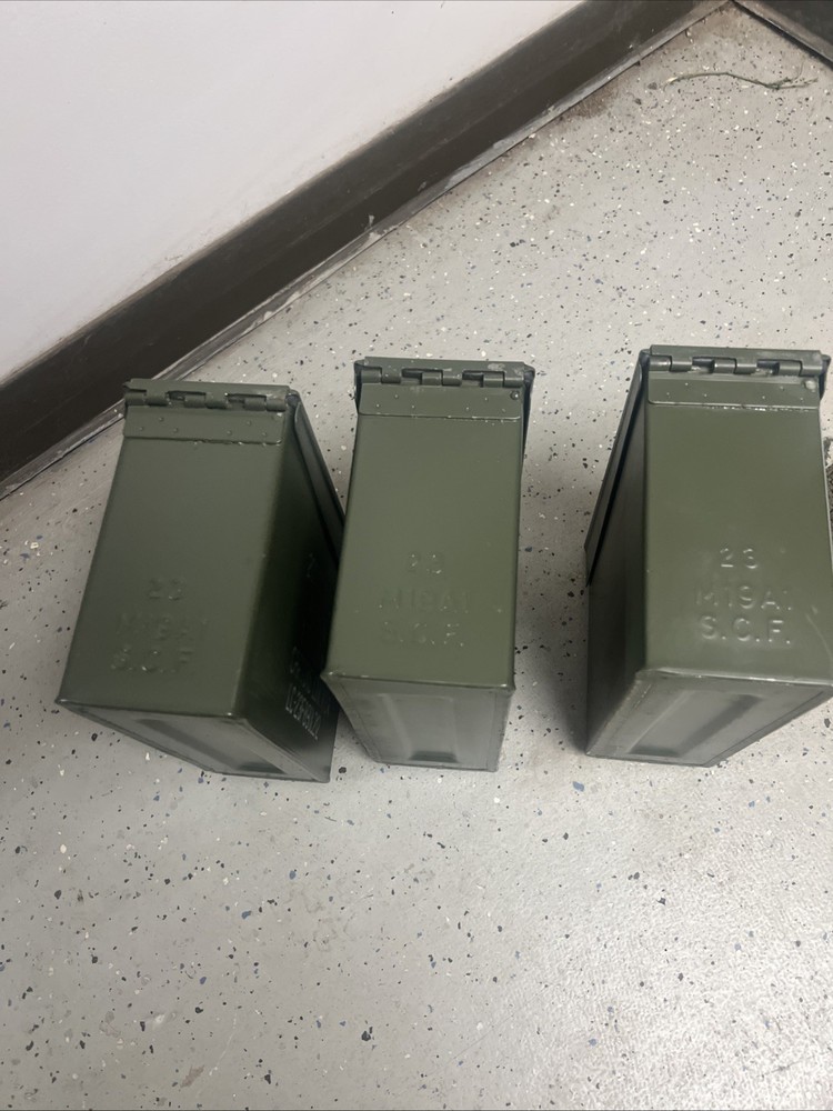 3 Cans! Three 30 Cal Grade 1 Empty Ammunition Case. M19A1 Ammo Cans