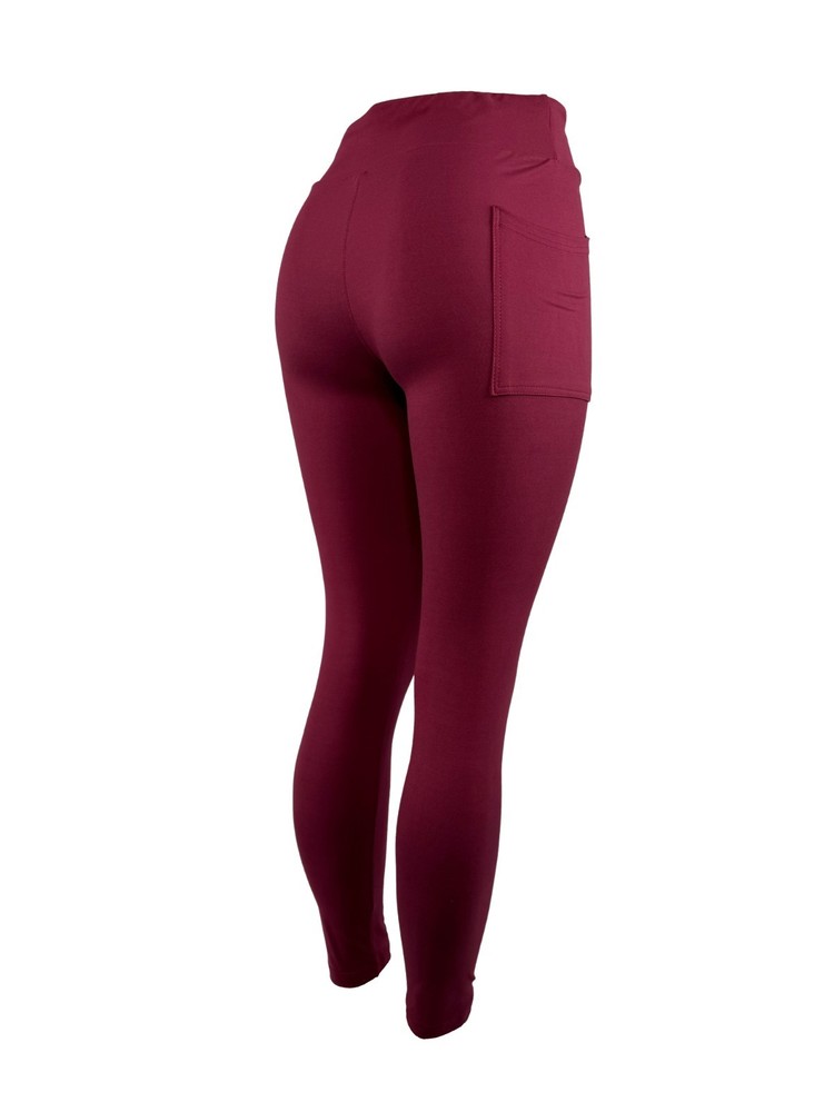 Solid Maroon - Leggings Multiple Sizes W/ POCKETS