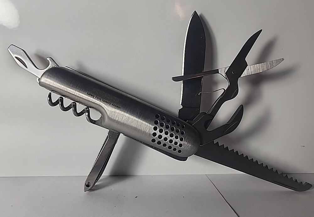 10-in-1 Folding Pocket Knife, Survival Multi-Tool