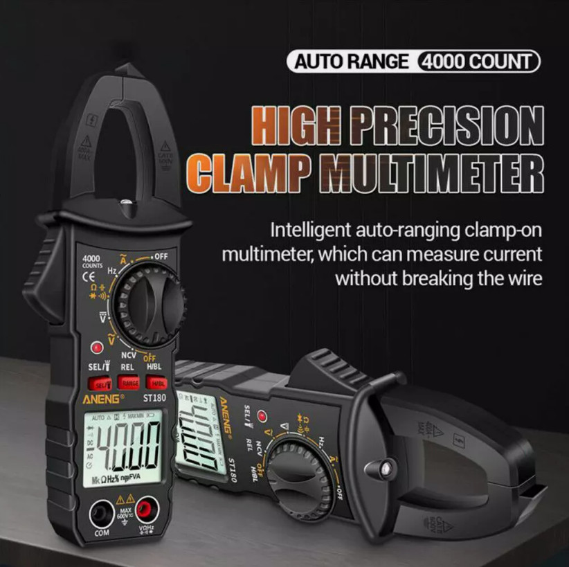 Digital Multimeter Tester AC DC Volt Amp Clamp Meter Auto Range LCD Handheld