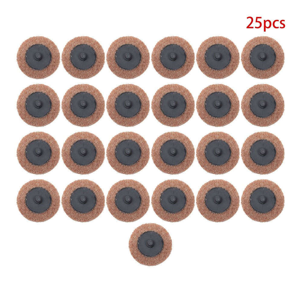 25 Pcs 2" Tan (Coarse) Prep Pad Discs Surface Conditioning Quick Change Discs