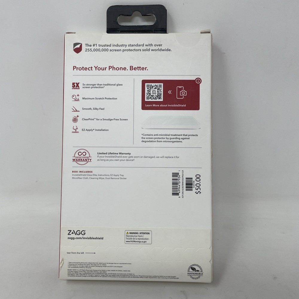 Zagg Glass Elite Screen Protector for Google Pixel 6 5G, Invisible Shield