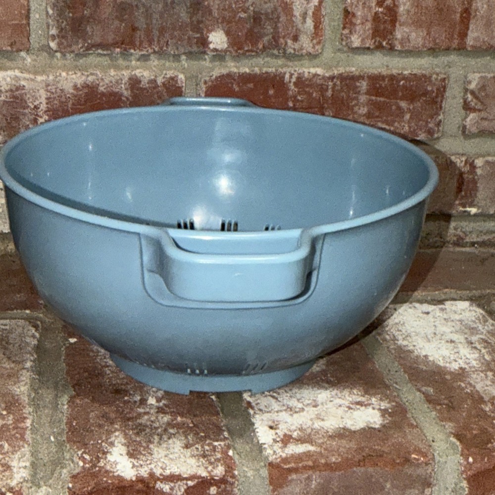 Vintage MCM Large BLUe Colander Strainer Kamenstein