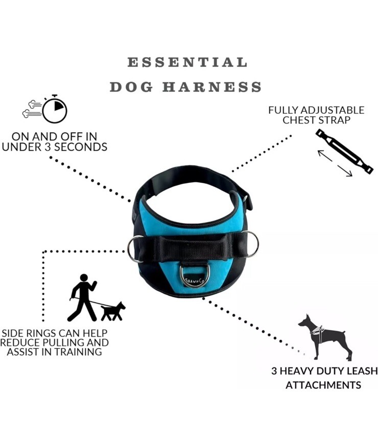 Shawn Co Size Small Blue/Black Dog Harness NWT