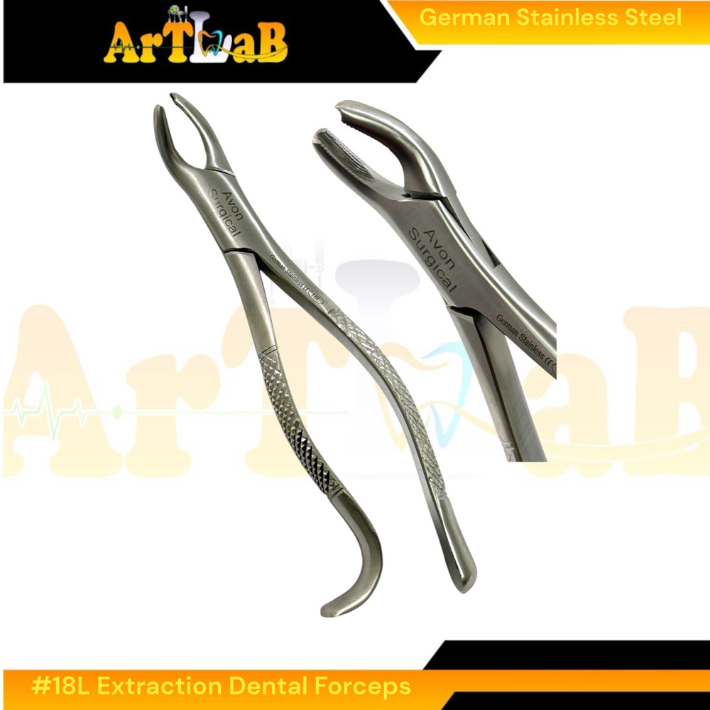 18L Upper First & Second Molar Extraction with Serrated Jaw, Hook Handle (1pc)
