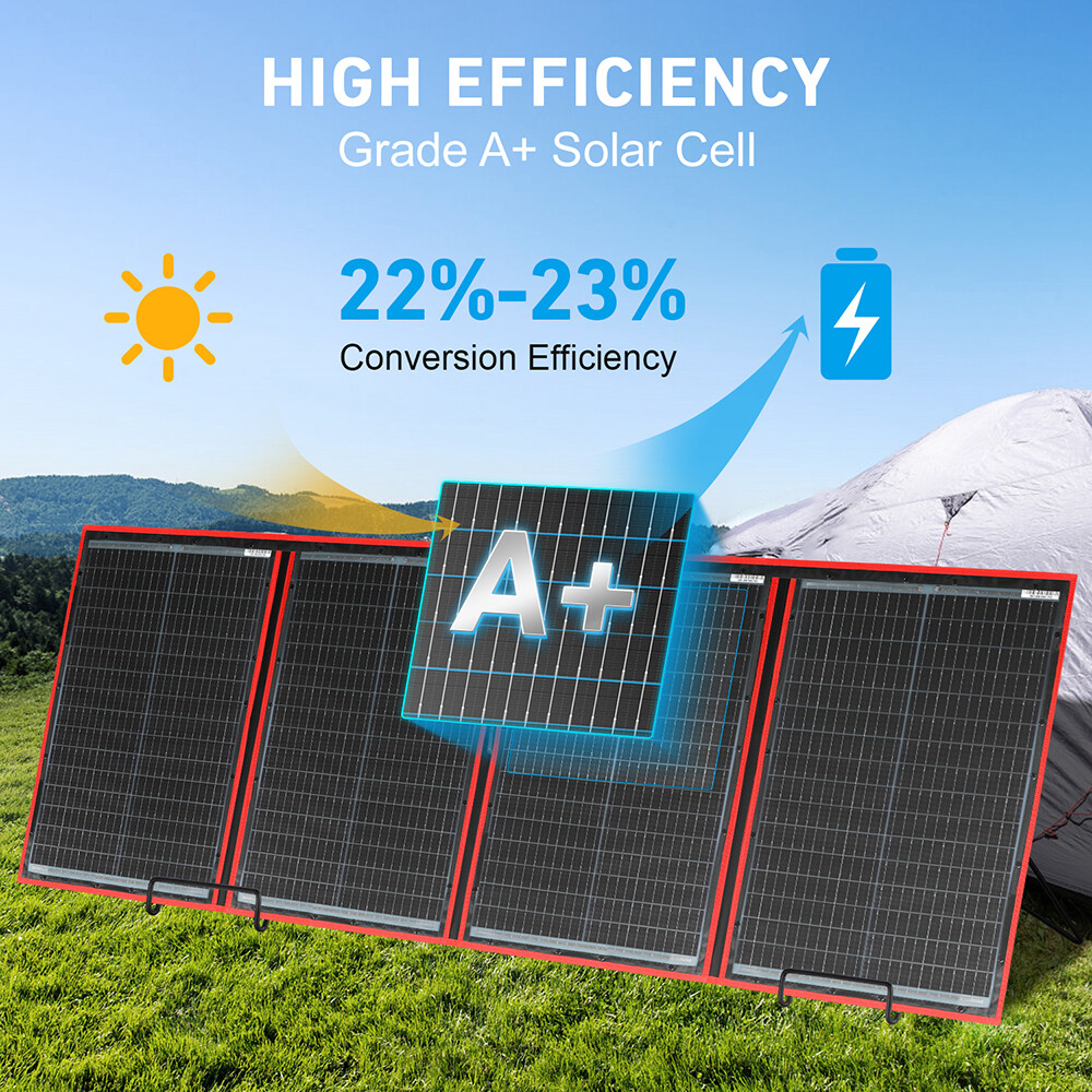 Dokio Portable 200W Solar Panel Kit Foldable Flexible for RV Camping Off Grid