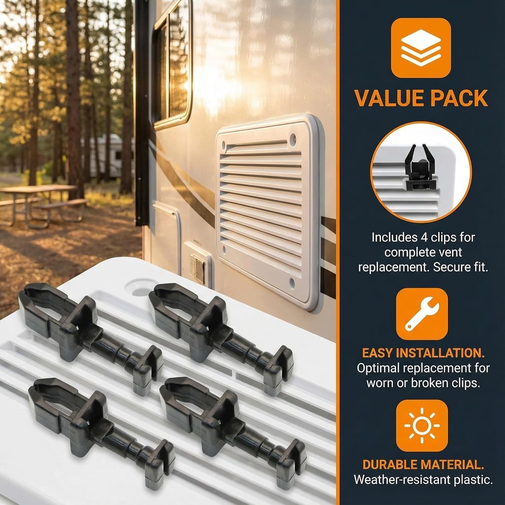 617772 RV Refrigerator Vent Clips Latch Replacement Quarter Turn Panel Fastener