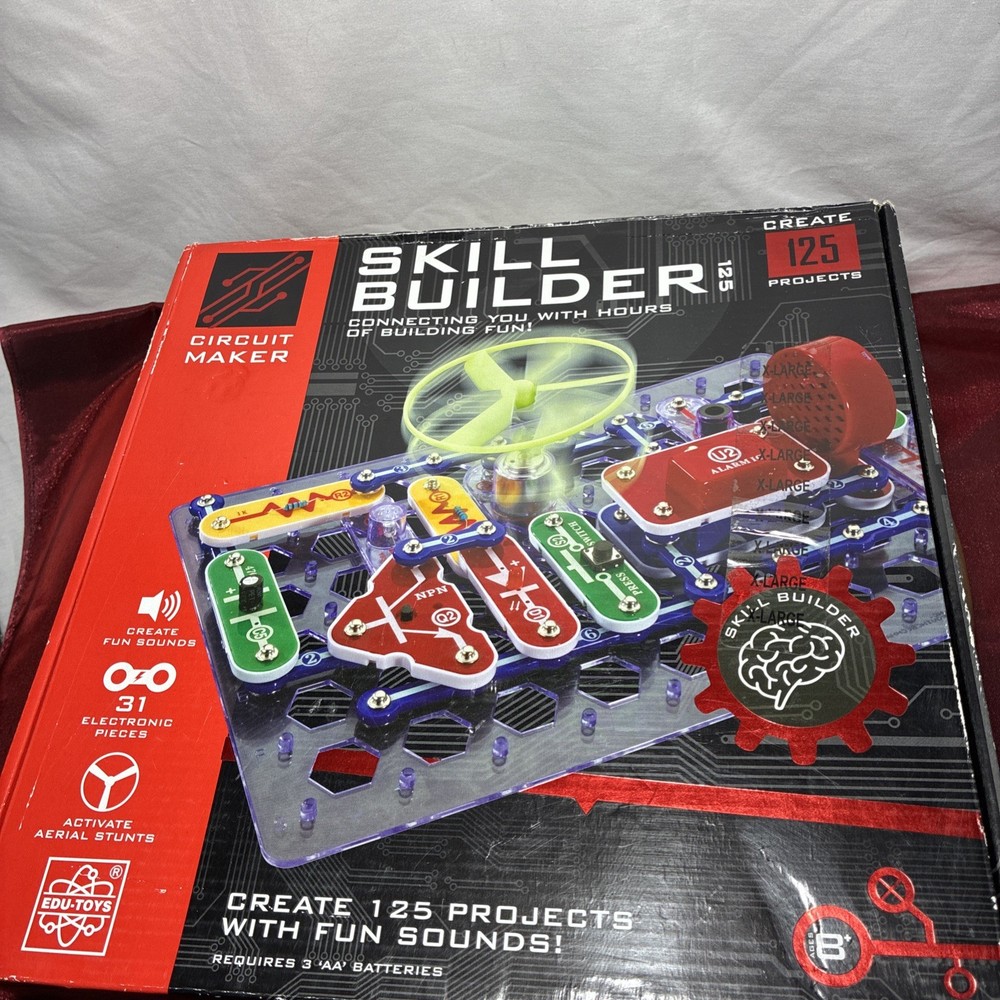STEM Skill Builder Circuit Maker Create 125 Projects, 31 Electronic Pieces ￼