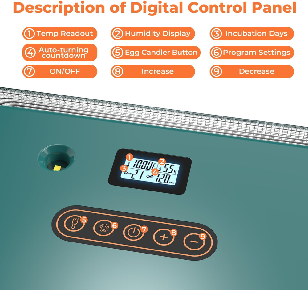 Automatic Egg Incubator for Hatching Eggs: Egg Incubator with Automatic Egg Turn