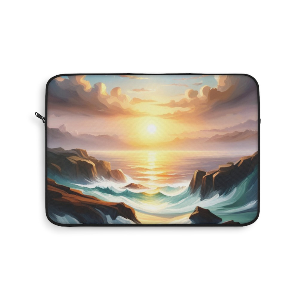 View ocean sunset 13" polyester zippered Laptop Sleeve