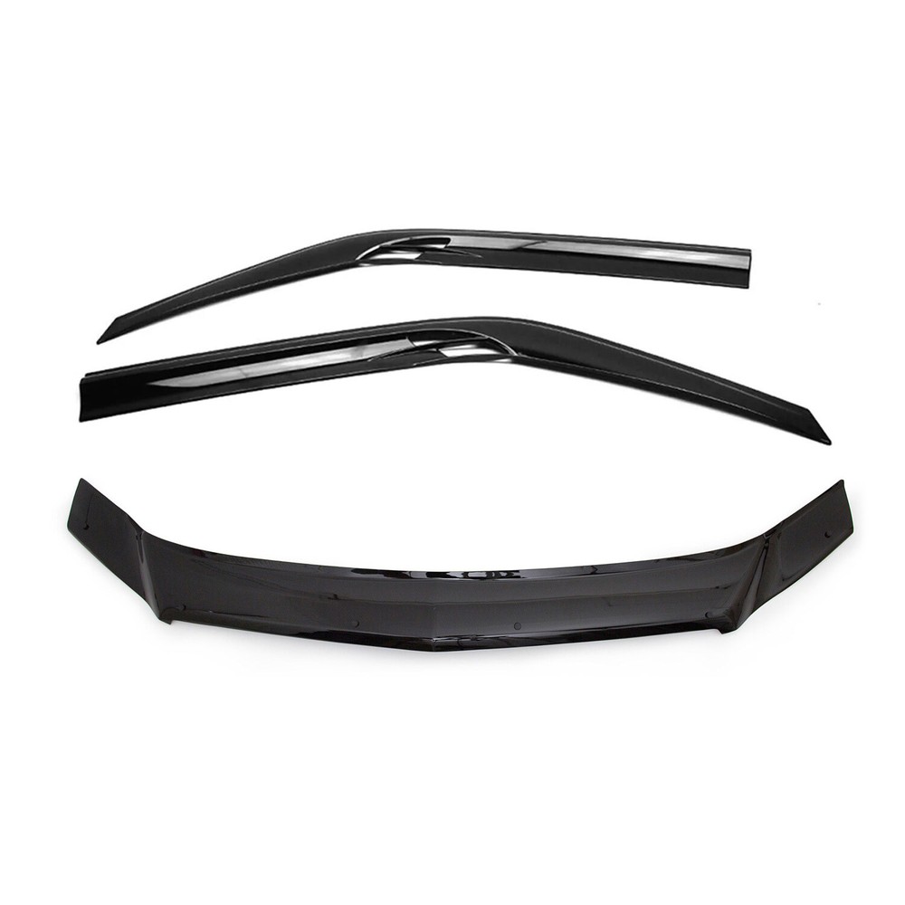 Set Bug Shield Deflector & Window Visor for Mercedes Sprinter W906 2014-18 3Pcs