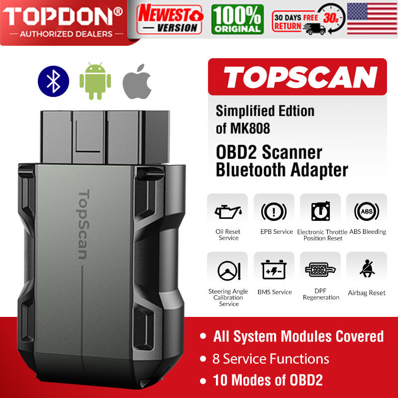 2026 TOPDON Topscan All System Diagnostic Scanner OBD Tool Oil Reset Code Reader