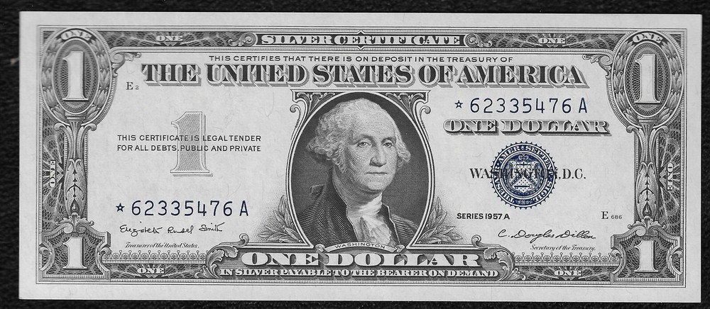 1957-A $1 *Star Note* Small Silver Certificate "Crisp Gem New"