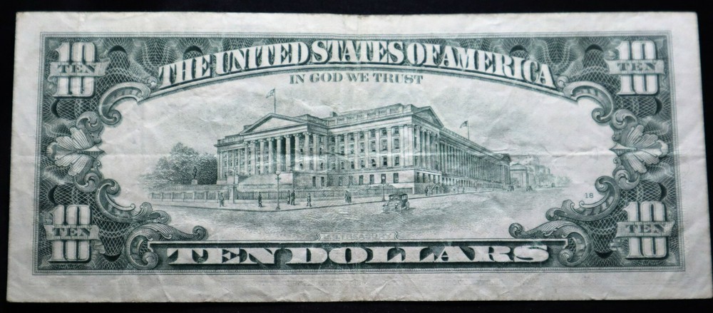 1985/95 $10 “BACK TO FACE OFFSET PRINTING ERROR” CIRCULATED
