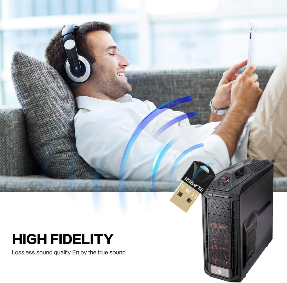 USB Bluetooth 5.0 Adapter Dongle,Wireless Bluetooth Transmitter Receiver for PC