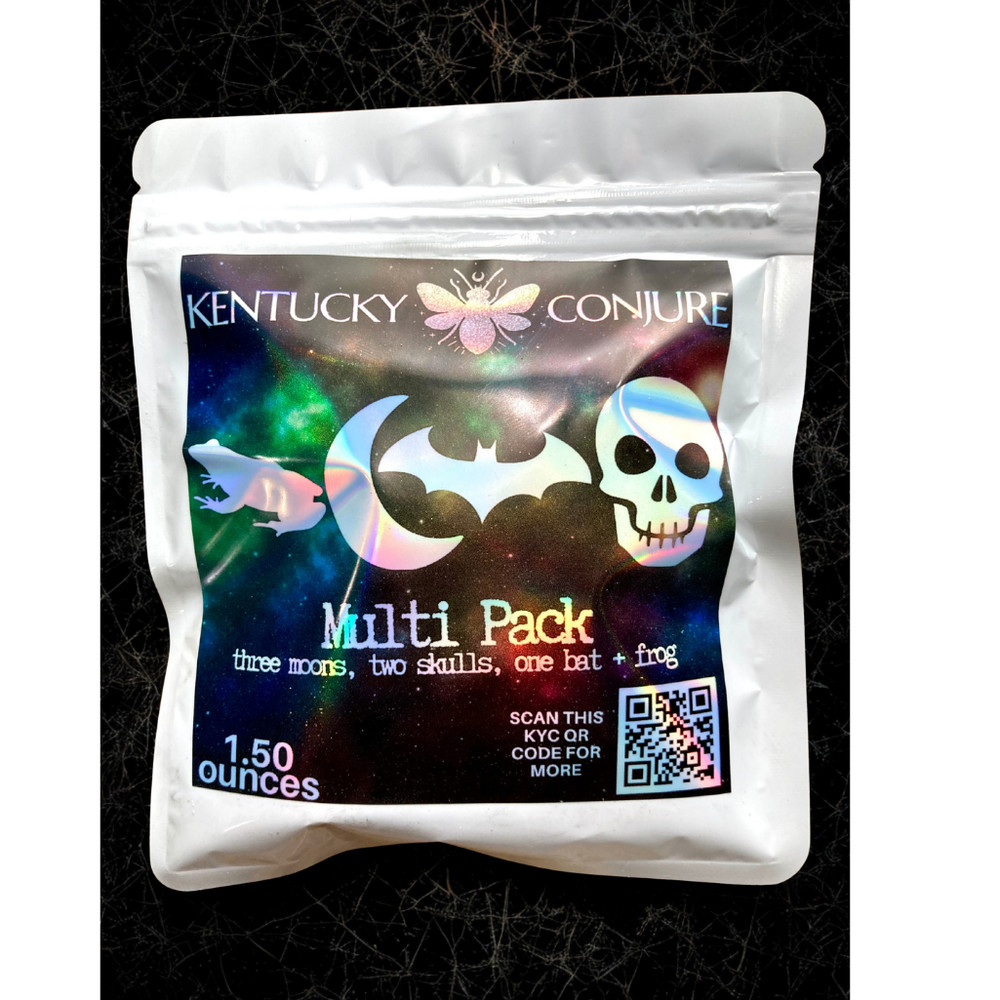 Witchy Rustic Wax Melt Variety Pack – Moon, Skull, Bat, Frog – Forest Scented