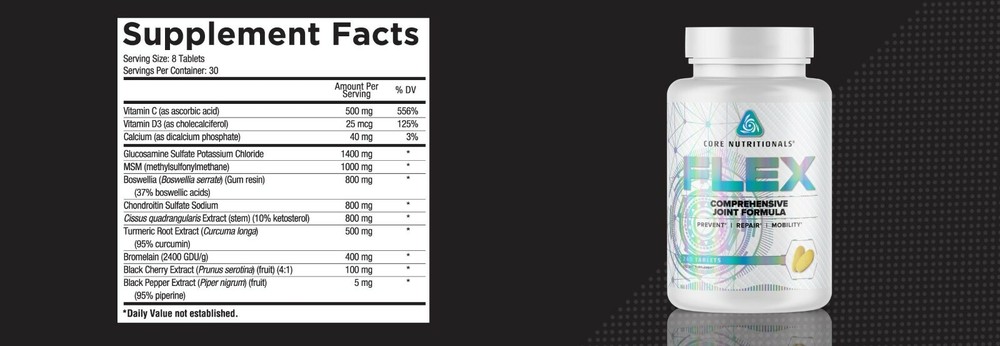 Core Nutritionals Flex Platinum Comprehensive Joint Formula 240 Tablets