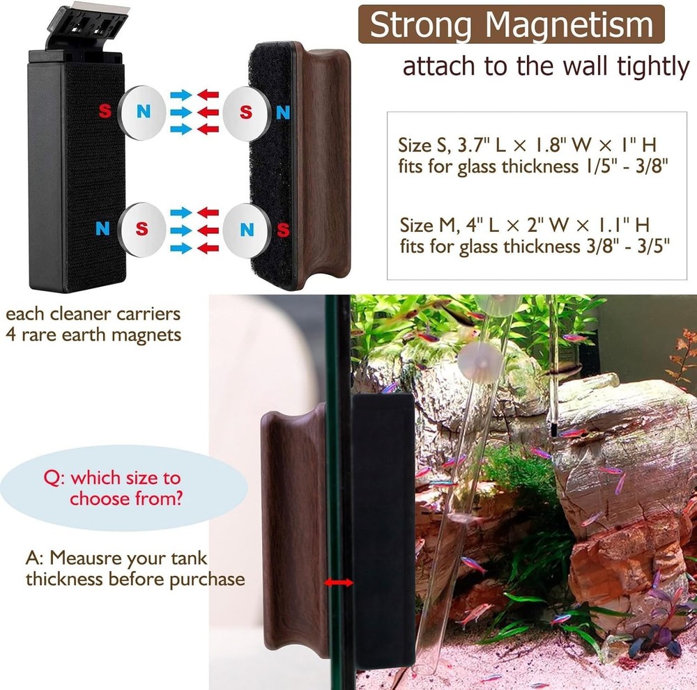 Magnetic Aquarium Cleaner with Scraper - Algae Magnet Tool