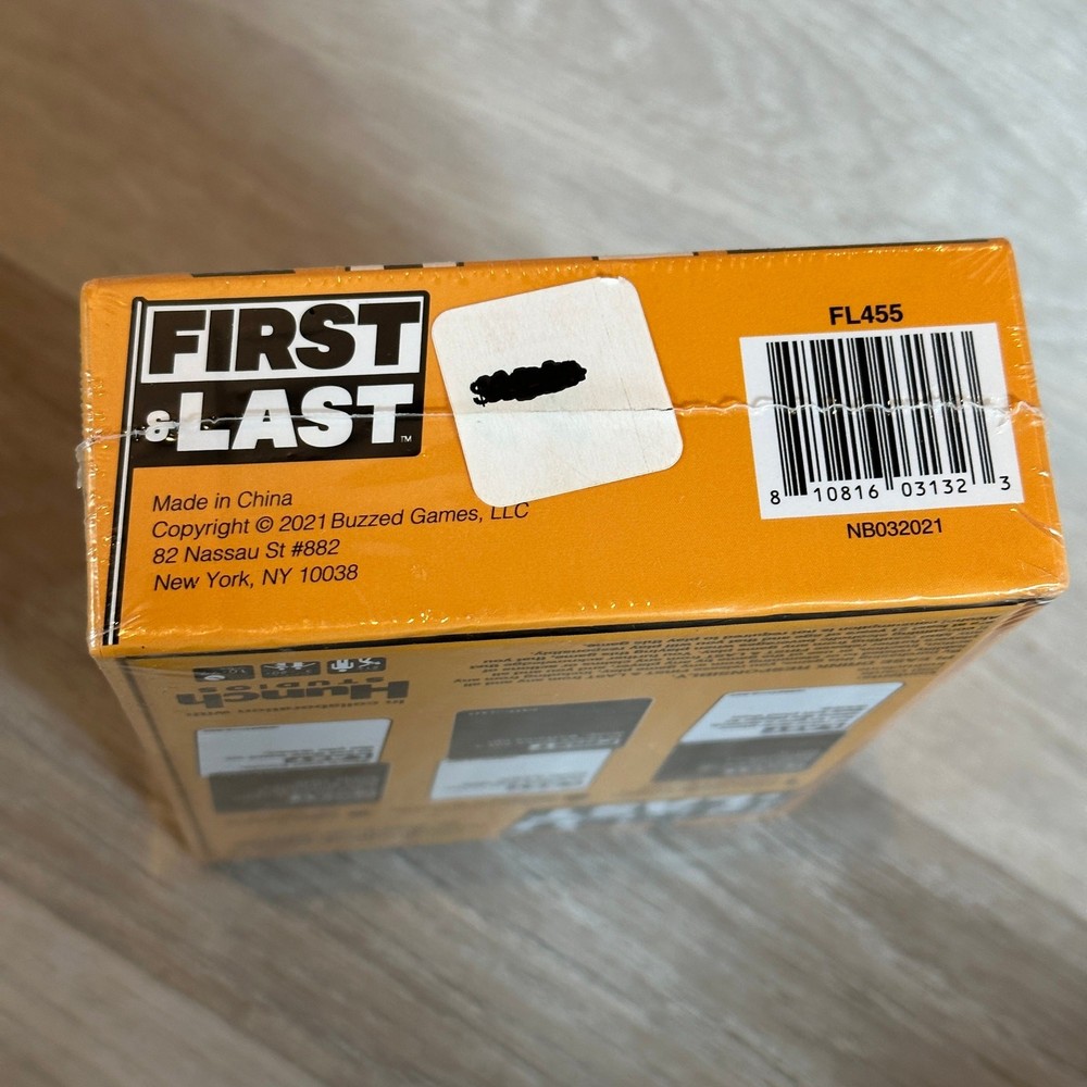 First & Last Drinking Game Hunch Studios NEW by creators of Buzzed