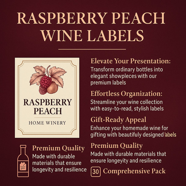 Winexpert Raspberry Peach Wine Labels