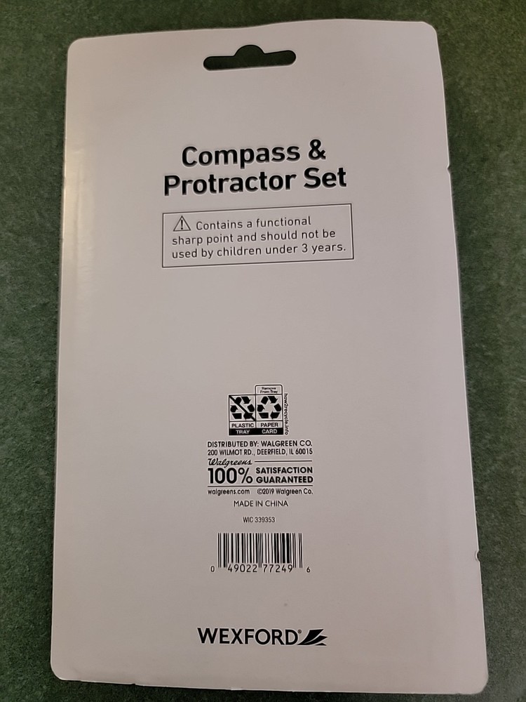 Compass and Protractor Set, Compass Geometry Tool, Protractor Red
