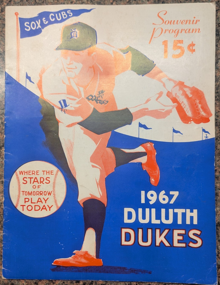 1967 Duluth Dukes Score Card/Program, Unscored, With Roster Sheet