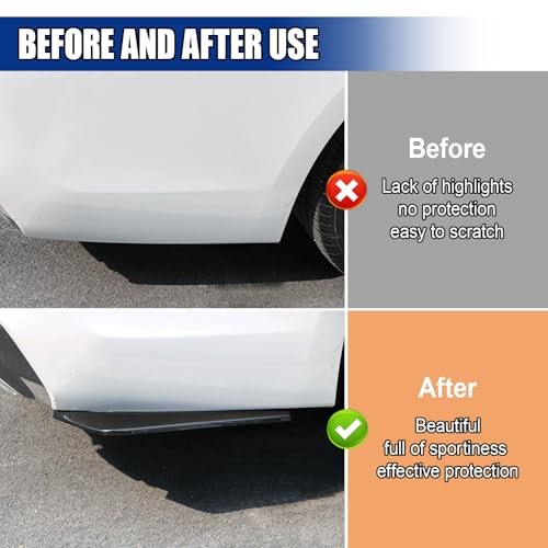 2PCS Car Rear Bumper Canard Diffuser Protector, Anti-Collision Side Black